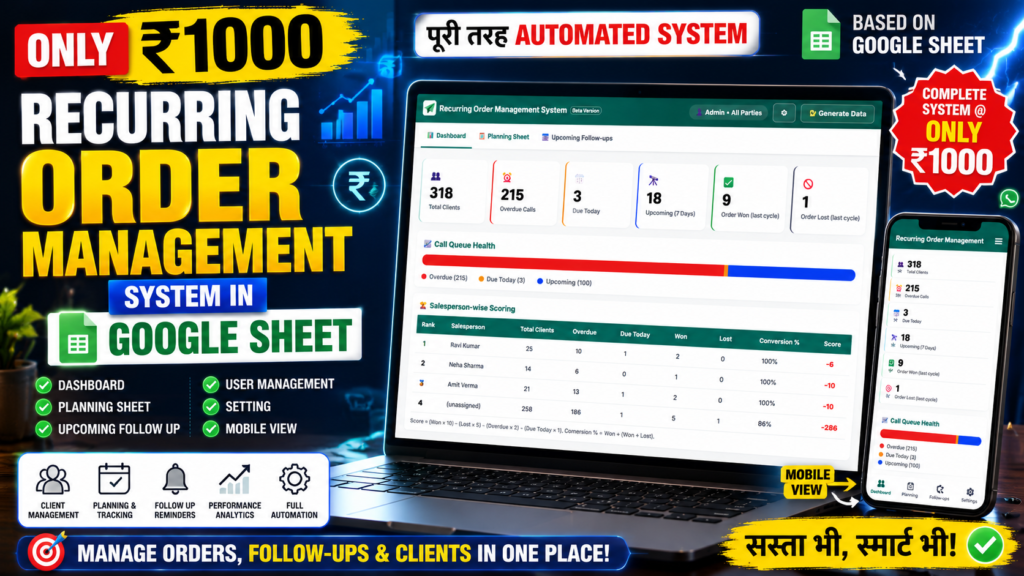 Recurring Order Management System in Google Sheet